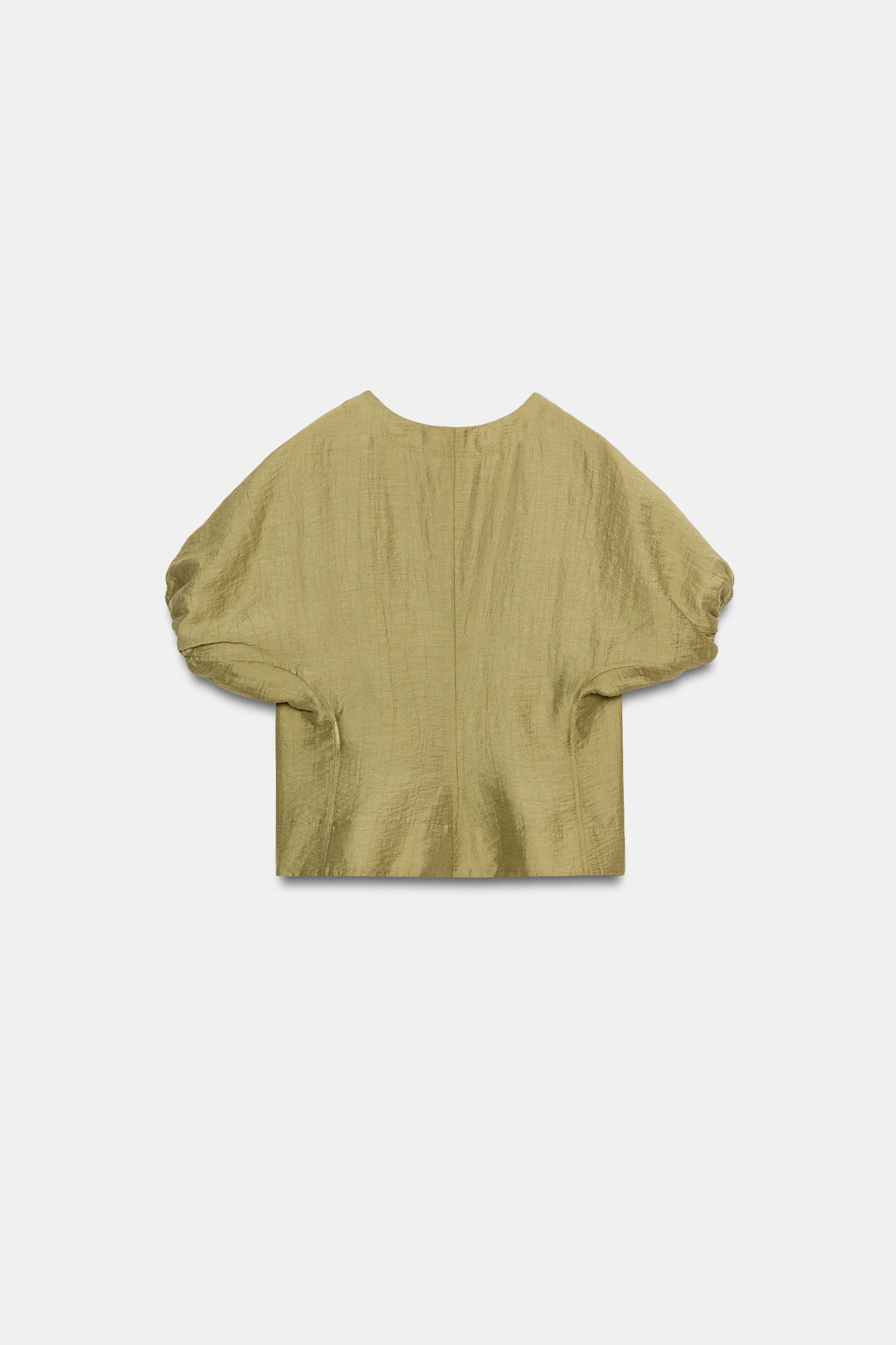 LINEN PUFF SLEEVE TOP